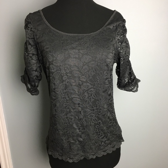 American Eagle Outfitters Charcoal Gray Blouse - Picture 2 of 7